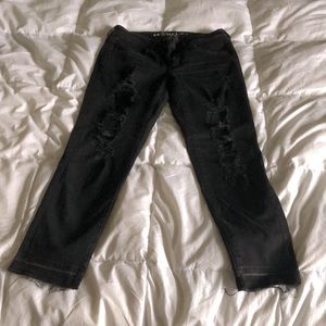 American eagle black jegging crop size 6